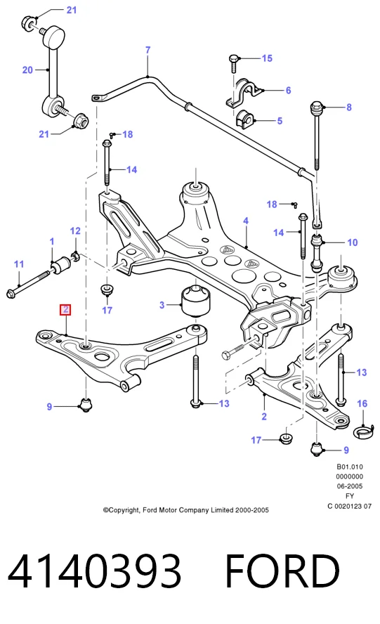4140393 Ford Рычаг передней подвески нижний, правый