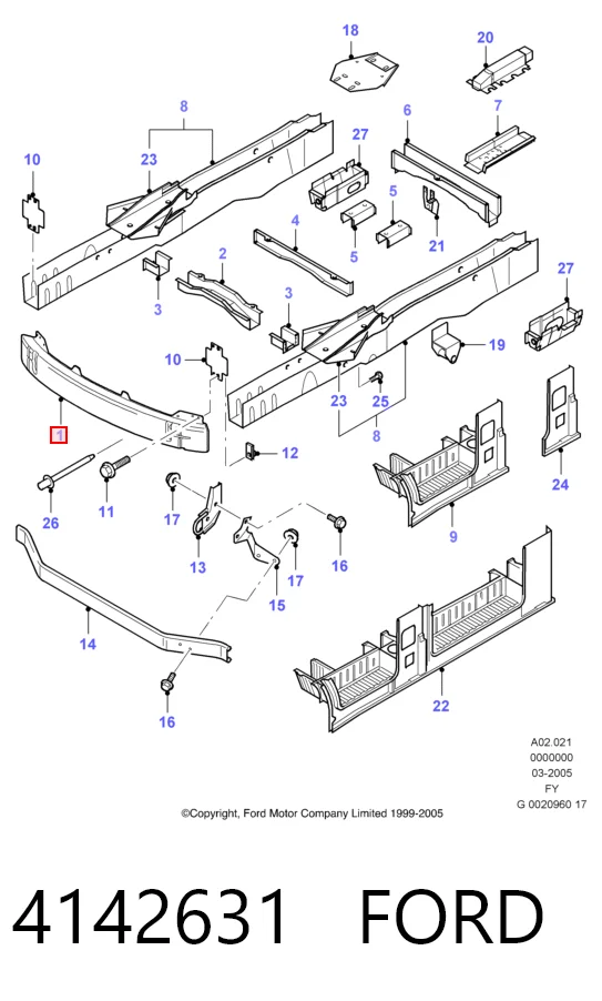  Усилитель переднего бампера Ford Transit 5