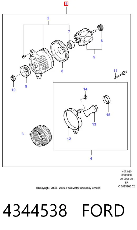 4344538 Ford Генератор автомобильный