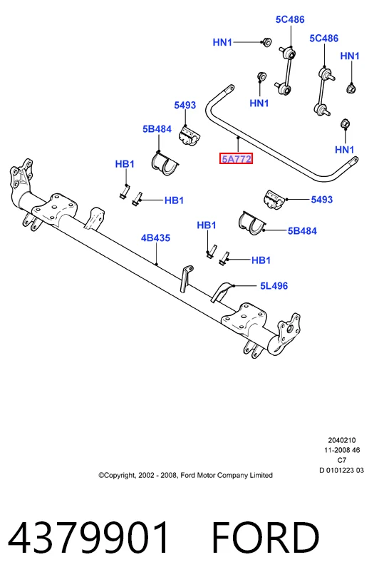 Стабилизатор задней оси Ford Connect фургон (TC7) (2002 - 2013) цена, от 181.03 USD