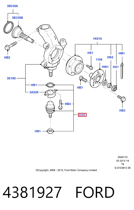4381927 Ford Палец шаровой нижний