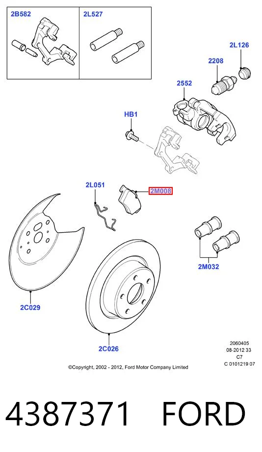 4387371 Ford Колодки тормозные дисковые комплект