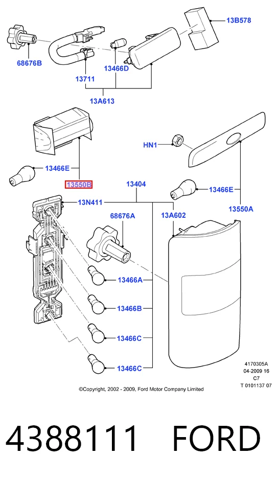 4388111 Ford Фонарь освещения номера