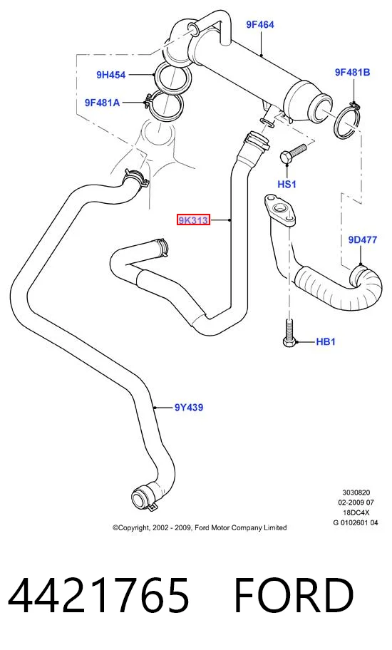 Шланг (патрубок) радиатор EGR, обратка Y40245 YTT