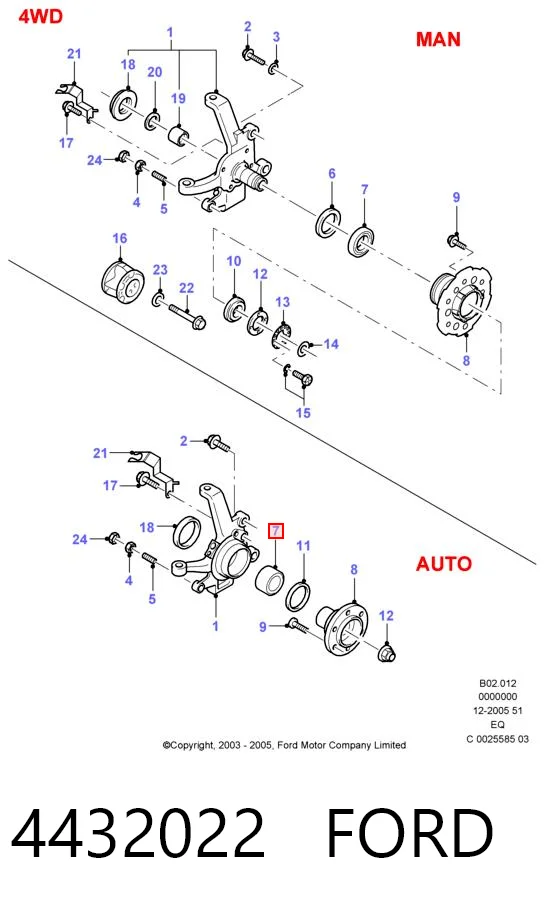 4432022 Ford Подшипник ступицы передней
