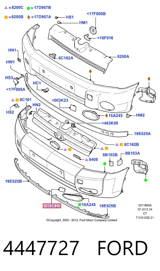 4447727 Ford Заглушка бампера буксировочного крюка передняя левая