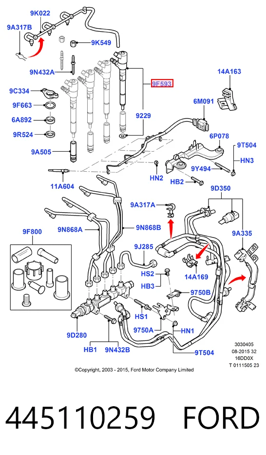 445110259 Ford Топливные форсунки