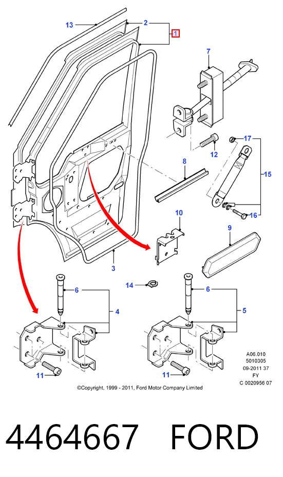 Дверь передняя правая на Ford Transit V V184/5