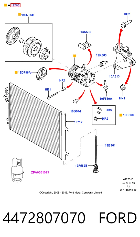 4472807070 Ford Компрессор хладагента