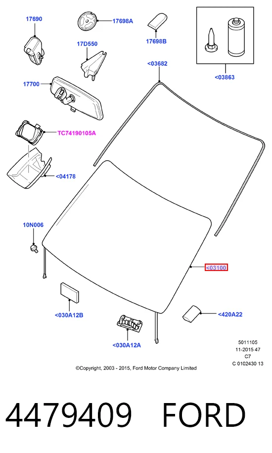 Автостекло на Ford Connect TOURNEO PU2