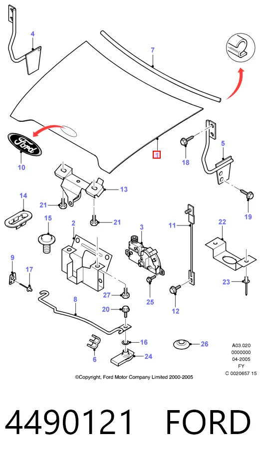 Капот Ford Transit V фургон (V184/5) (2000 - 2006) цена, от 63.28 USD