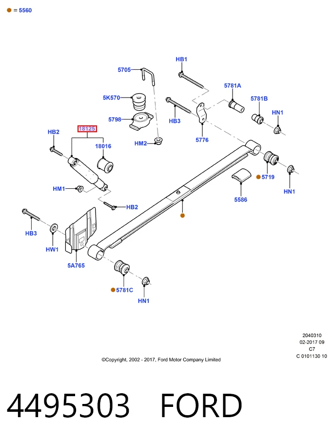 4495303 Ford Амортизаторы задние