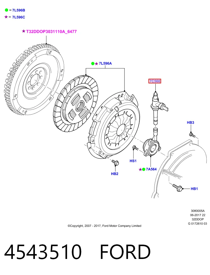 Шланг сцепления комплект Ford Transit V фургон (V184/5) (2000 - 2006) цена, от 1586.33 UAH
