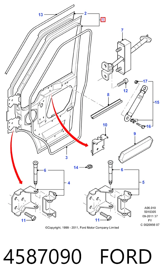 Дверь передняя правая на Ford Transit V V184/5