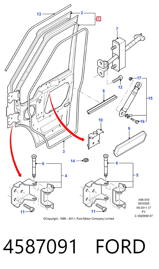  Дверь передняя левая Ford Transit 5