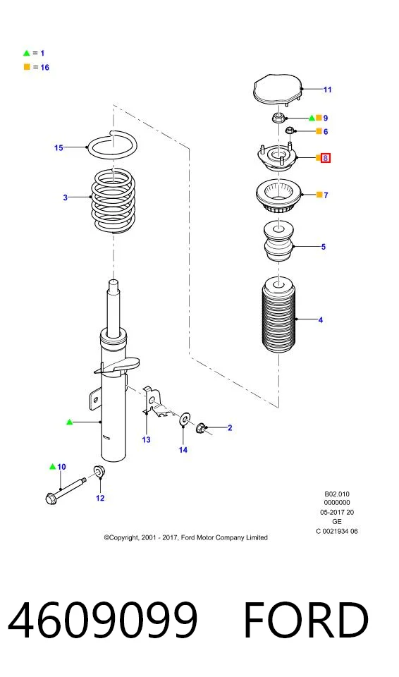 4609099 Ford Подушка амортизатора переднего