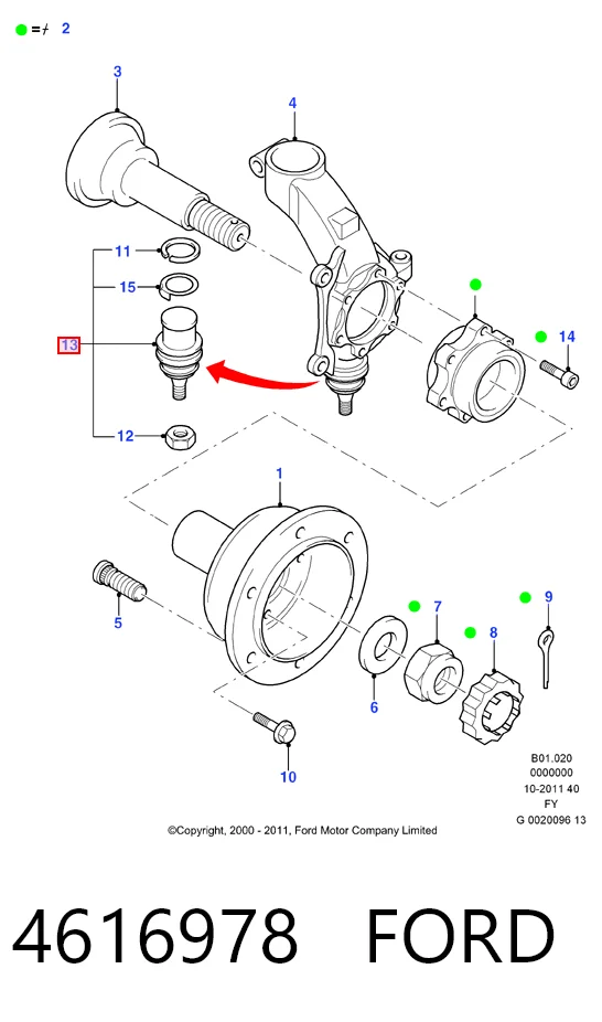 4616978 Ford Палец шаровой нижний