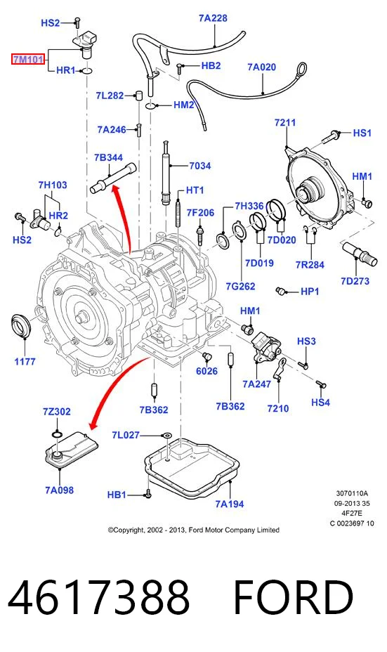 4617388 Ford Датчик скорости спидометра