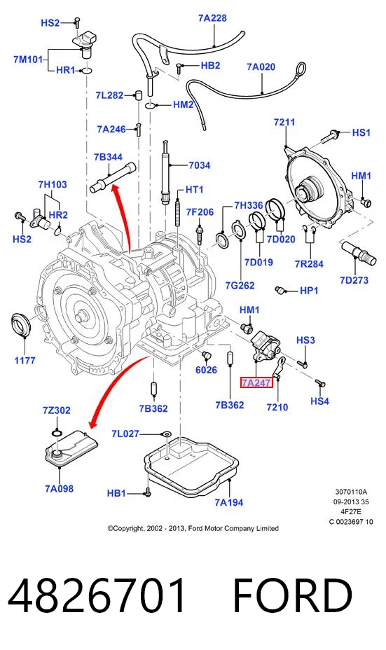 4826701 Ford Датчик положения селектора АКПП