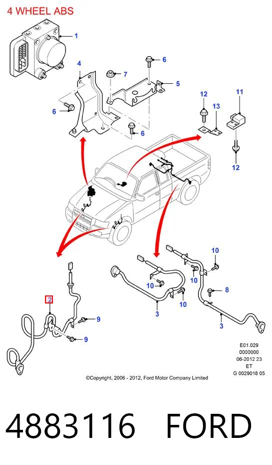 4883116 Ford Датчик ABS передний правый