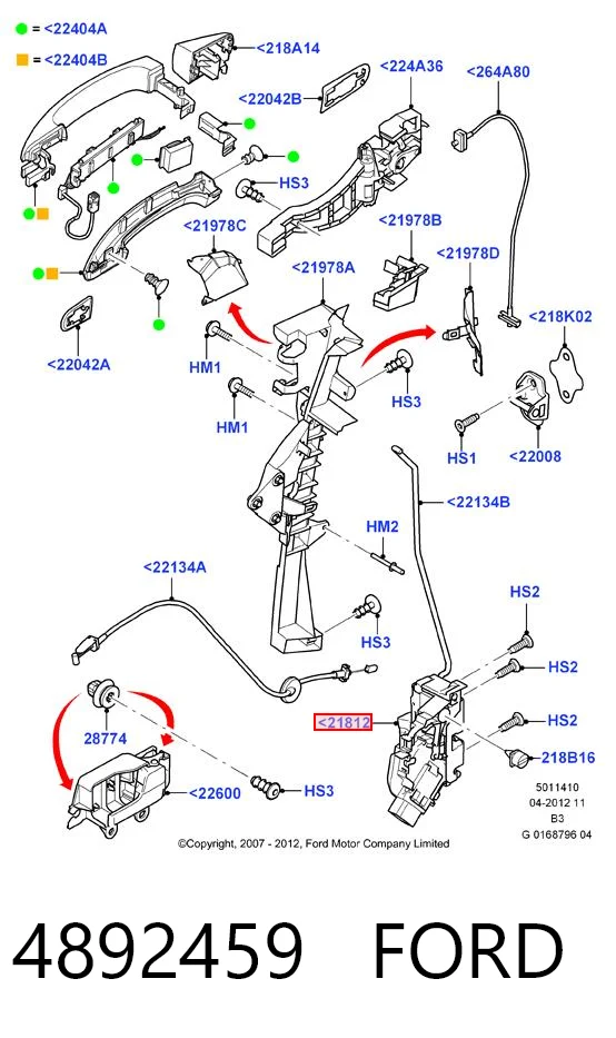 4892459 Ford Замок двери водителя