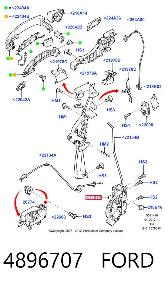 4896707 Ford Замок двери водителя