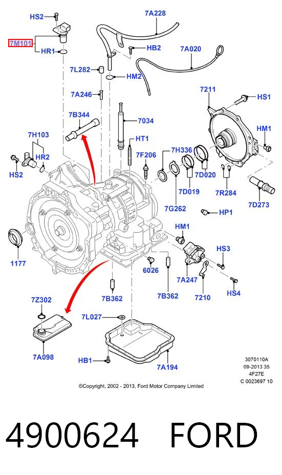 4900624 Ford Датчик скорости спидометра