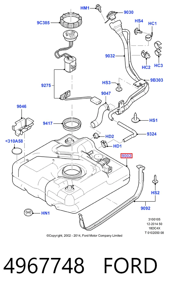 Бензобак Ford Connect фургон (TC7) (2002 - 2013) цена, от 25.34 USD