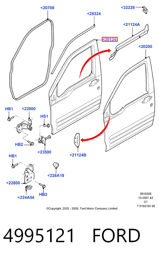  Дверь передняя правая Ford Connect 