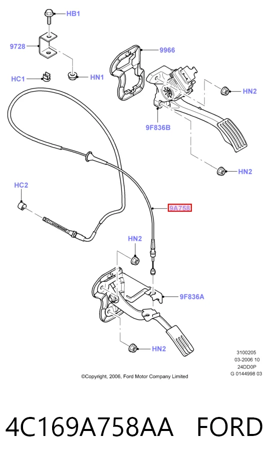 Купить Трос газа Форд Транзит V V184/5