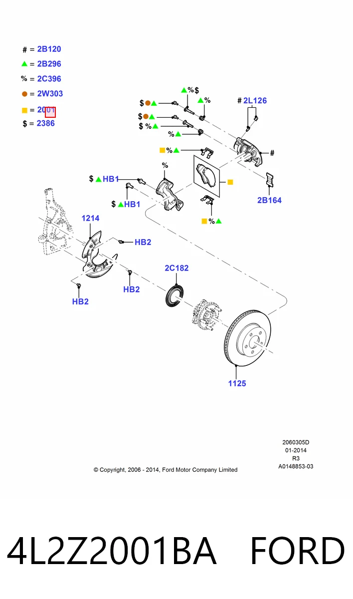 4L2Z2001BA Ford Колодки передние