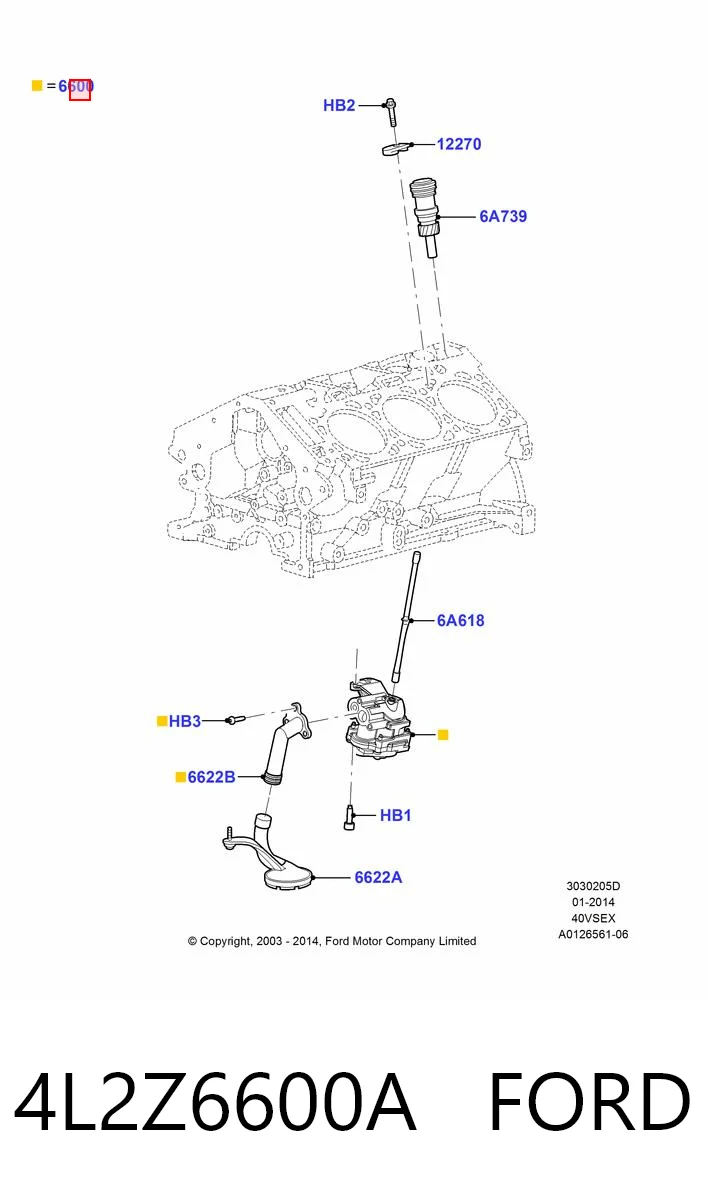 4L2Z6600A Ford Масляный насос двигателя