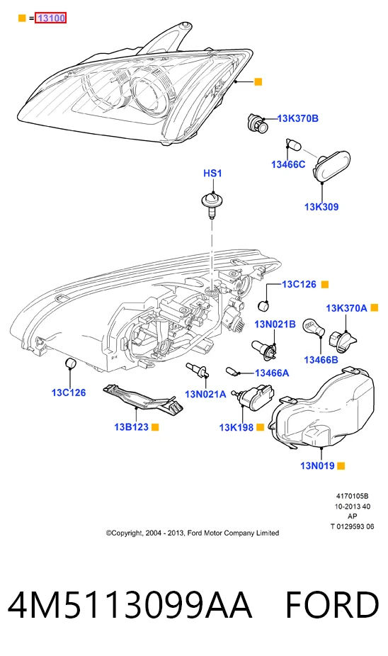 Правая фара HMP4M5113099AD Hmpx