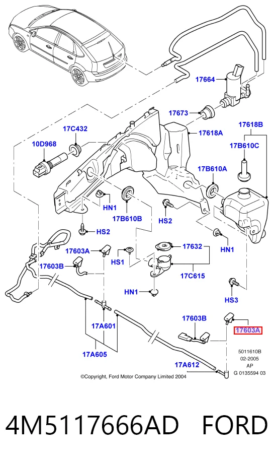 4M5117666AD Ford Веерная форсунка омывателя