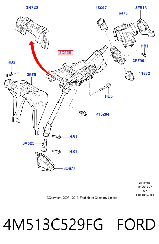 Рулевая колонка Ford Focus II хэтчбек (DA, HCP, DP) (2004 - 2011) цена, от 11.40 USD