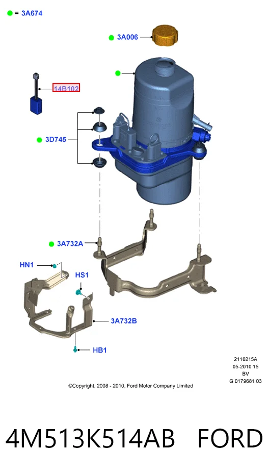 4M513K514AB Ford ГУР руля