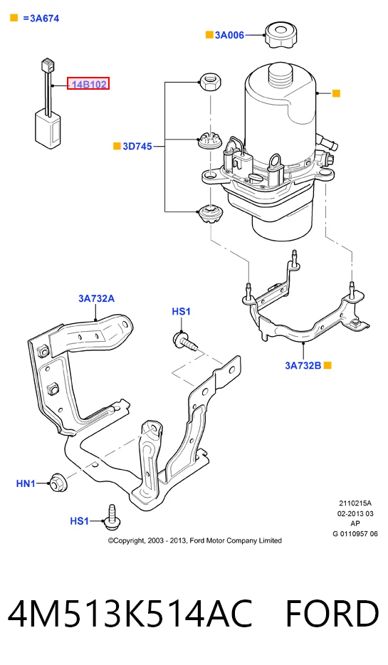 4M513K514AC Ford ГУР руля