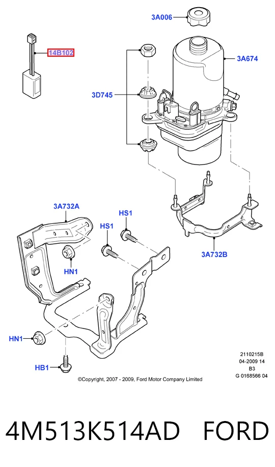 4M513K514AD Ford ГУР руля