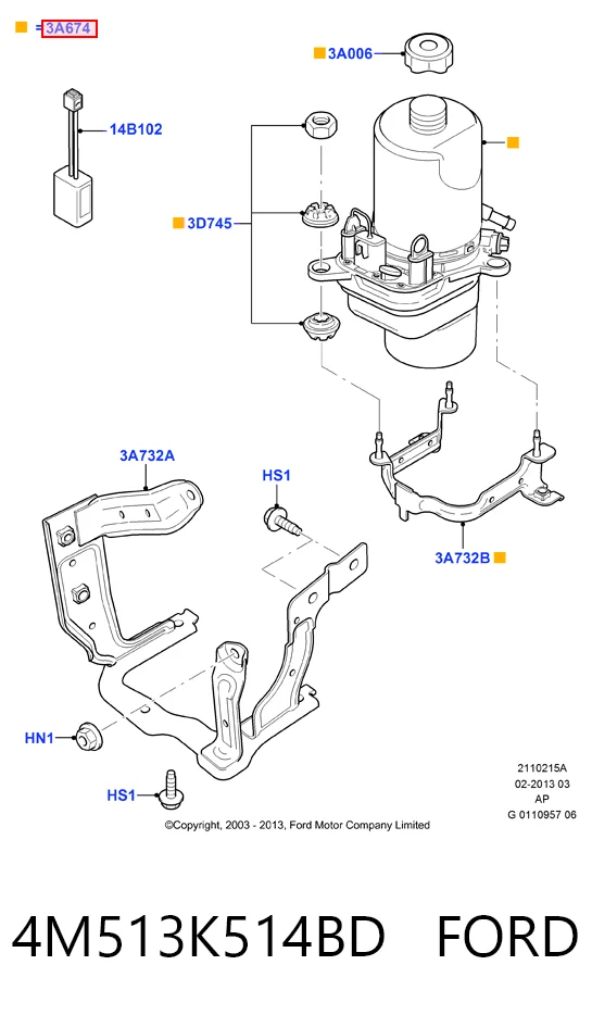 4M513K514BD Ford ГУР руля