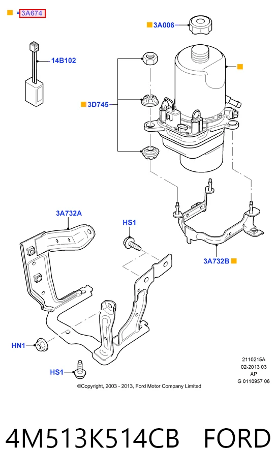 4M513K514CB Ford ГУР руля