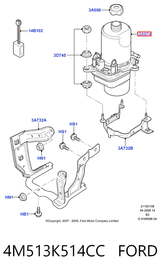 4M513K514CC Ford ГУР руля