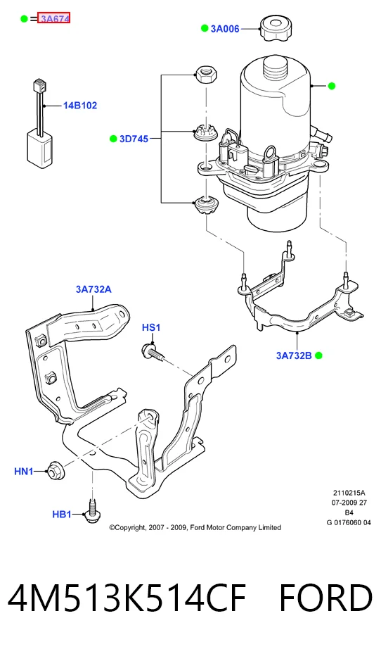 4M513K514CF Ford ГУР руля