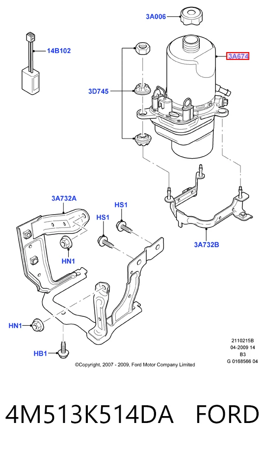 4M513K514DA Ford ГУР руля