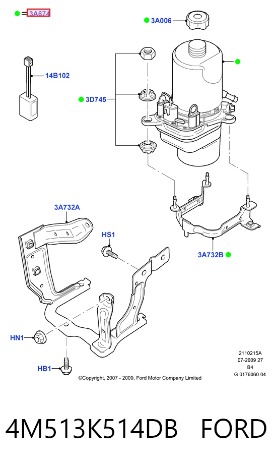 4M513K514DB Ford ГУР руля