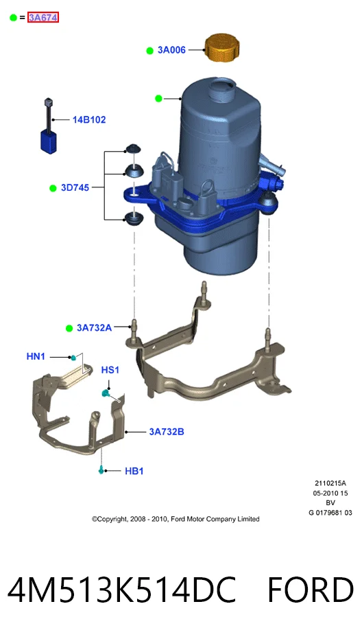 4M513K514DC Ford ГУР руля