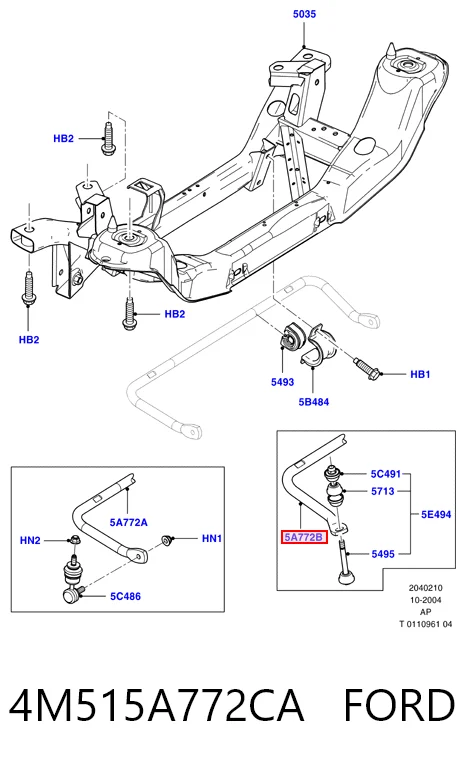 Стабилизатор задней балки на Ford Focus II DA, FFS, DS