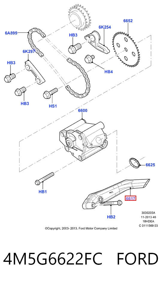 4M5G6622FC Ford Маслоприемник