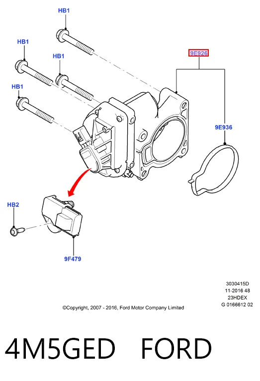 4M5GED Ford Дроссельная заслонка
