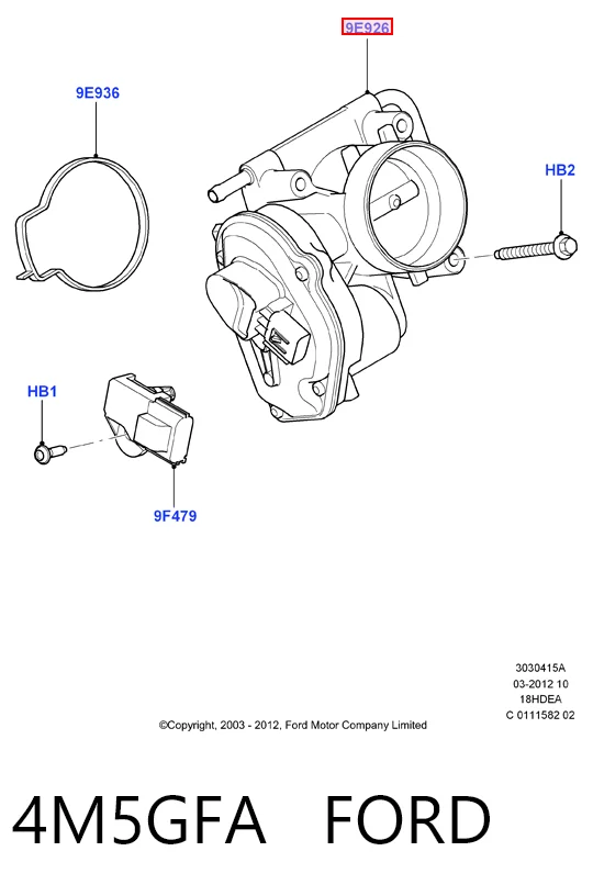 4M5GFA Ford Дроссельная заслонка
