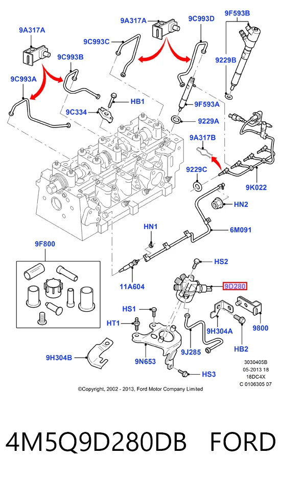 4M5Q9D280DB Ford Манометры